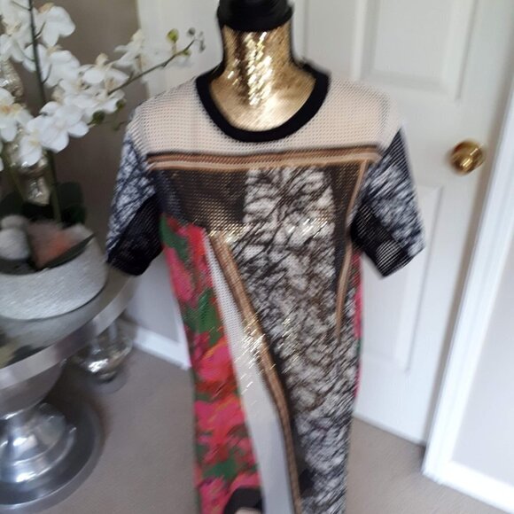 NWOT Clover Canyon floral abstract mesh box dress, XS - Picture 7 of 9
